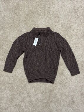 Gap Kids cable knit henley mock neck sweater